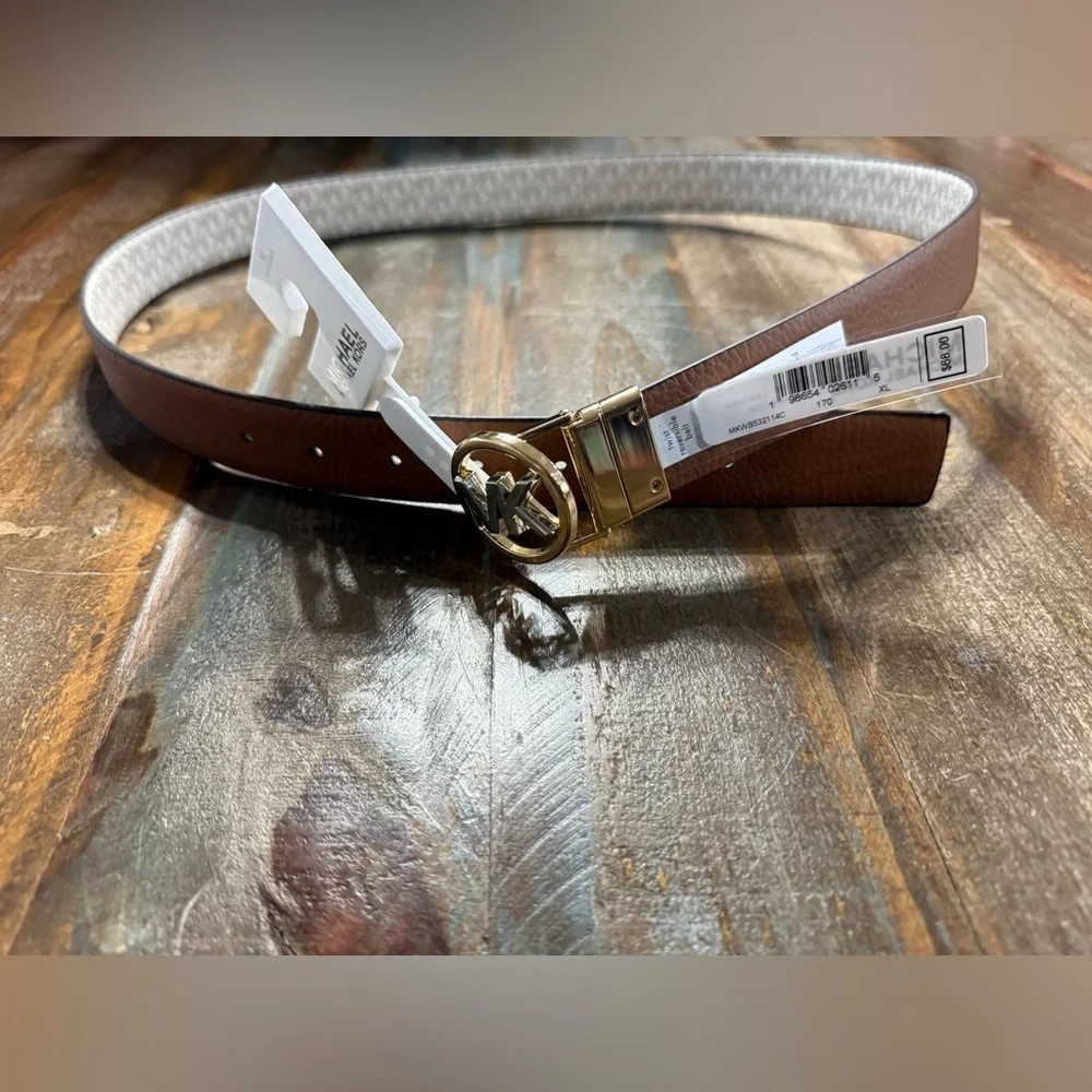 MICHAEL Michael‎ Kors Monogram Belt with Gold Buckle